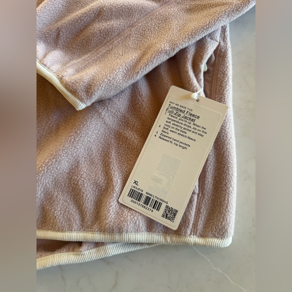 NWT Lululemon Mink Berry Tumbled Fleece Full Zip - Size XL - Picture 3 of 7